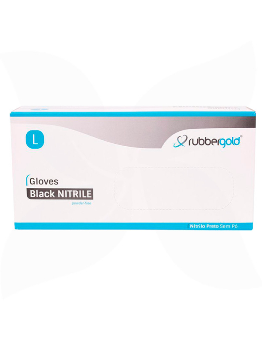 Luvas Nitrilo Preto s/Pó (Emb: 100 uni)